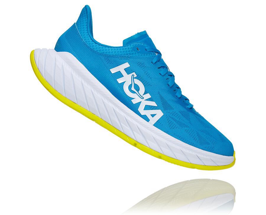 Hoka One One Koşu Ayakkabısı Erkek Mavi/Beyaz - Carbon X 2 - ZO9762315